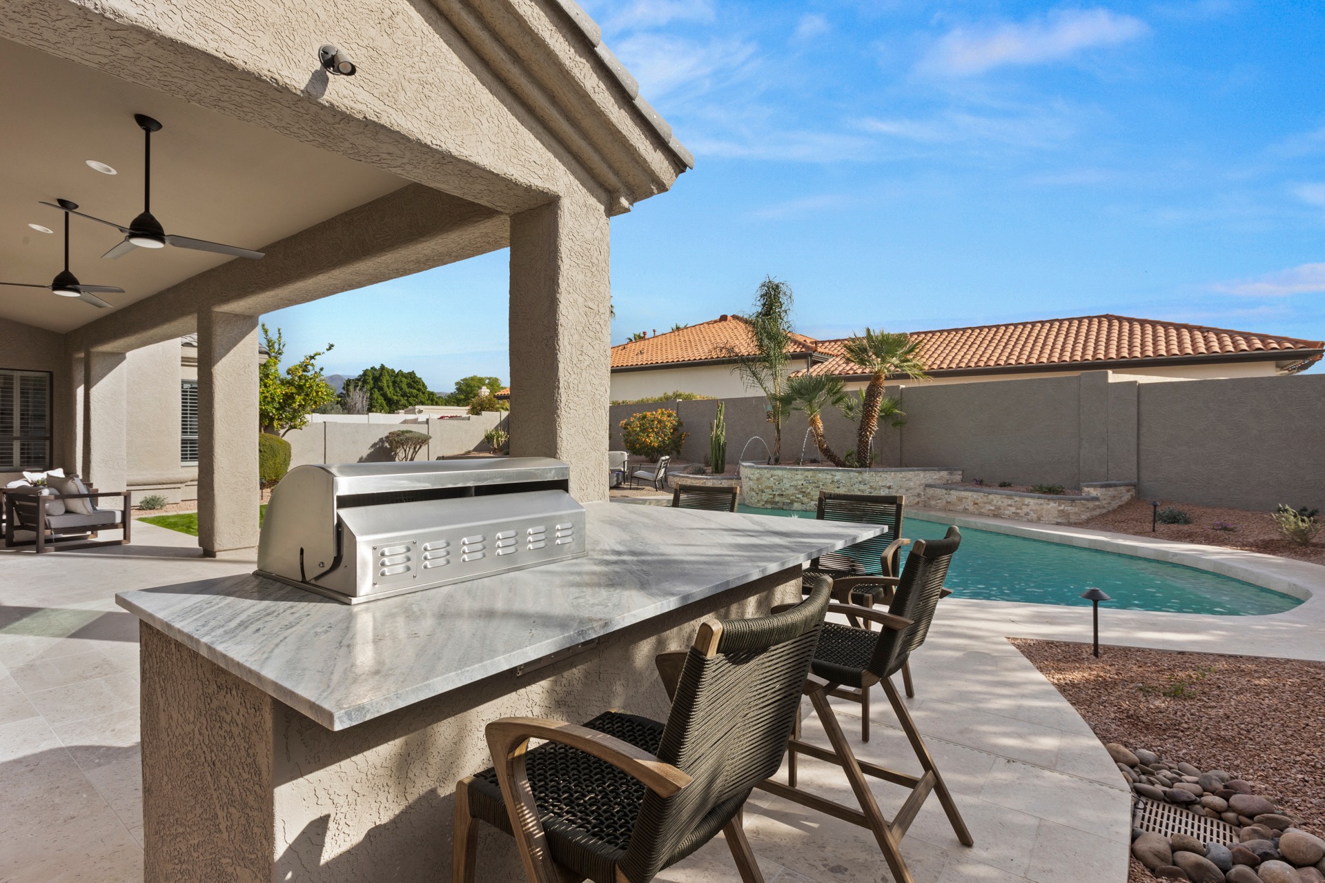 An outdoor room built for gathering completed